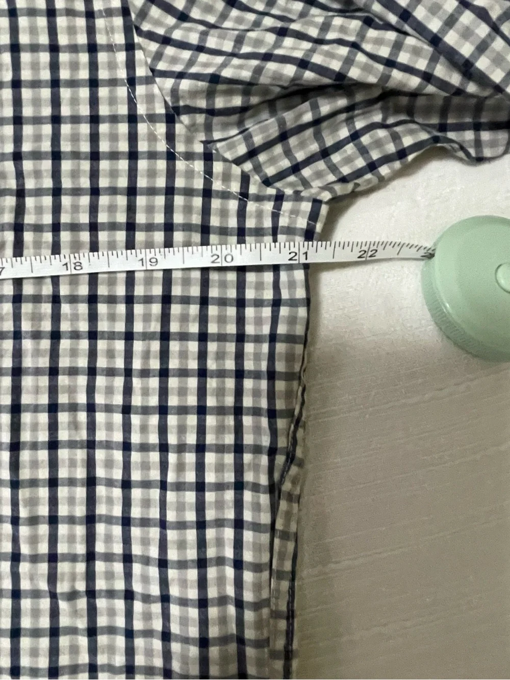 J. Crew Men’s White and Navy Grid Button-Down Shirt